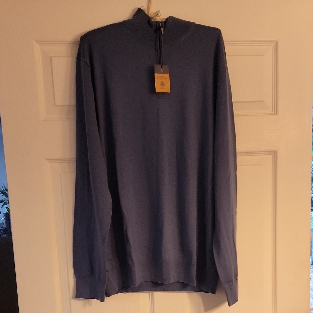 Charles Tyrwhitt Men's Zip-Up Sweater in Blue